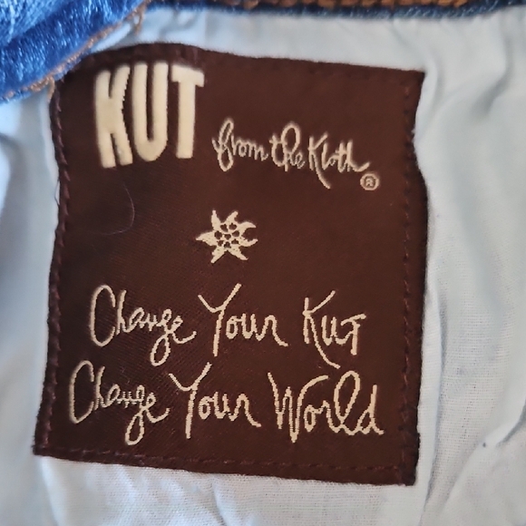 Kut from the Kloth Distressed Blue Ankle Jeans - Picture 11 of 13